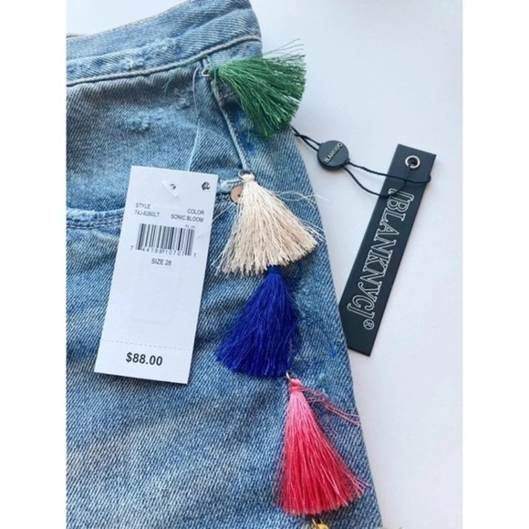 Blank NYC • NWT Tassel High Waisted Denim Shorts - Picture 6 of 8